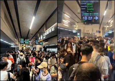 才宣布放颱風假!台北高鐵站南下塞爆 他買對號座上不了車崩潰