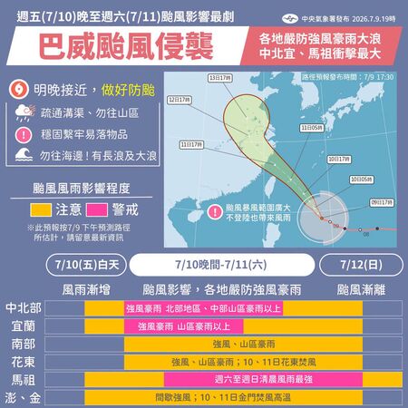 ▲▼巴威颱風。（圖／中央氣象署）
