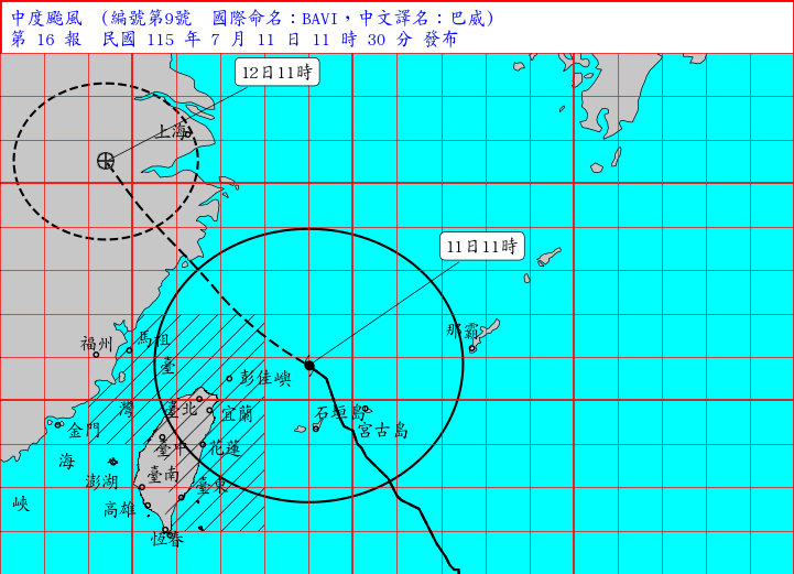▲▼巴威颱風路徑。（圖／氣象署提供）