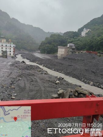 ▲台14線廬山及屯原路段預警性封閉至7／12清晨。（圖／仁愛鄉公所提供）