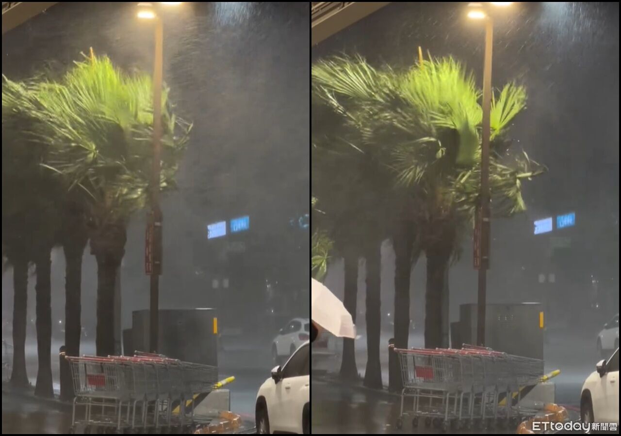 巴威雨彈強襲!他逛新竹好市多出門秒傻眼 強風吹到雨橫著飛 | ETtoday生活新聞 | ETtoday新聞雲