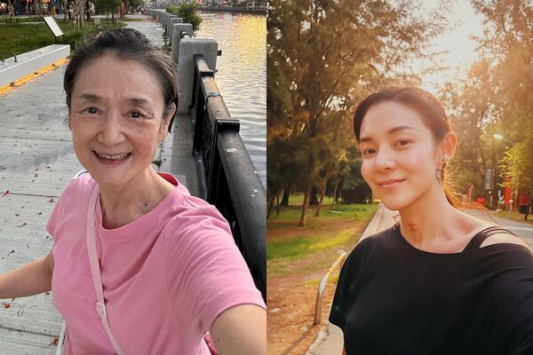 ▲▼網野生捕捉譚艾珍「身旁有個刺青女」　歐陽靖親留言：是貼身保鑣。（圖／翻攝自譚艾珍臉書、歐陽靖IG）