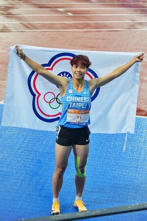 ▲易柏安在女子100公尺跨欄跑出13秒28奪金。（圖／田徑協會提供）