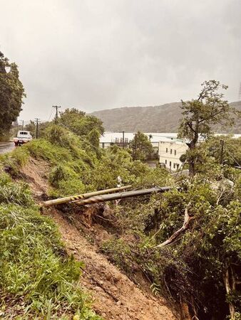 ▲巴威發威桃園逾6萬戶停電，台電冒風雨拚復電 