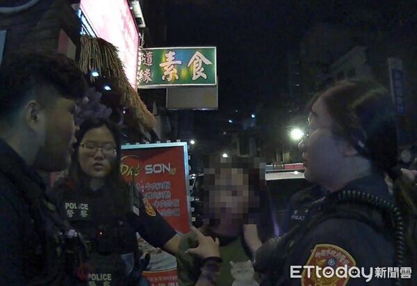 ▲颱風夜民眾酒後起口角，快打部隊依法予以管束，並將鬧事1男1女帶返所內管束。（圖／桃園警分局提供）