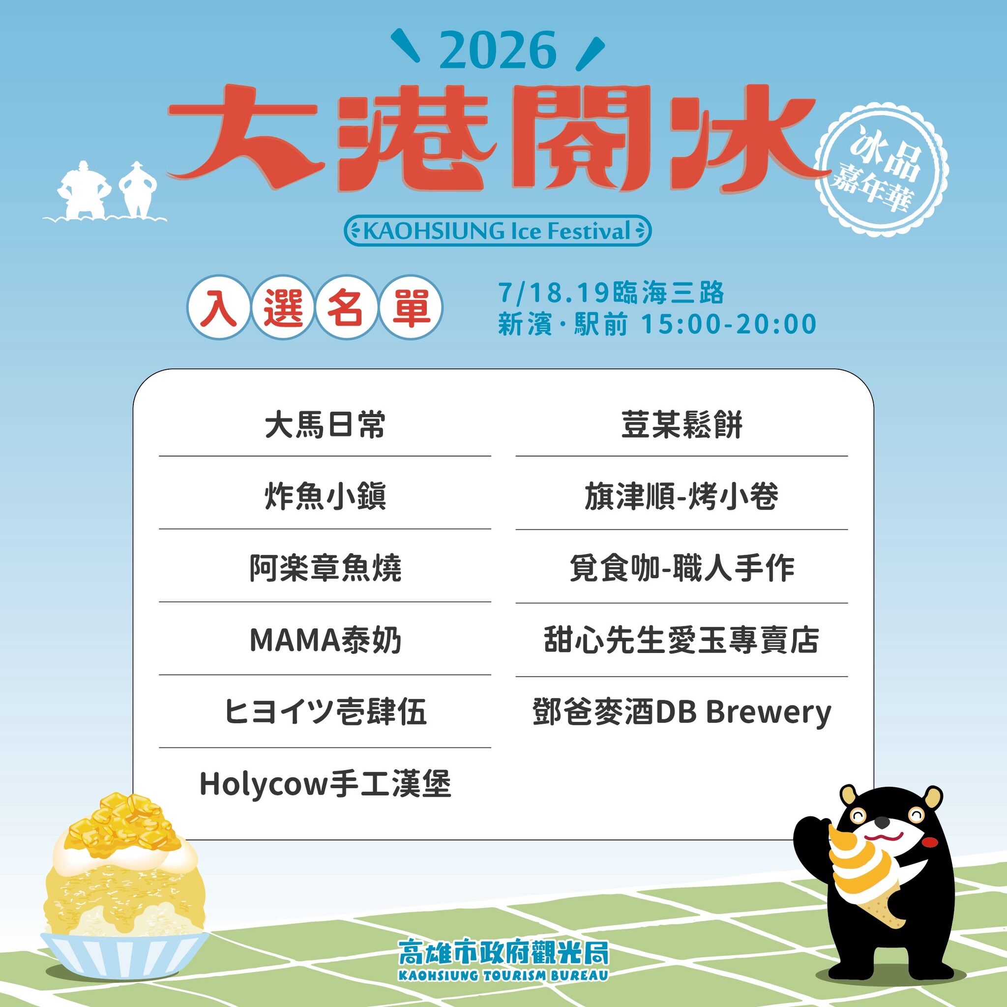 ▼ 大港閱冰參與店家名單。（圖／記者許宥孺翻攝）