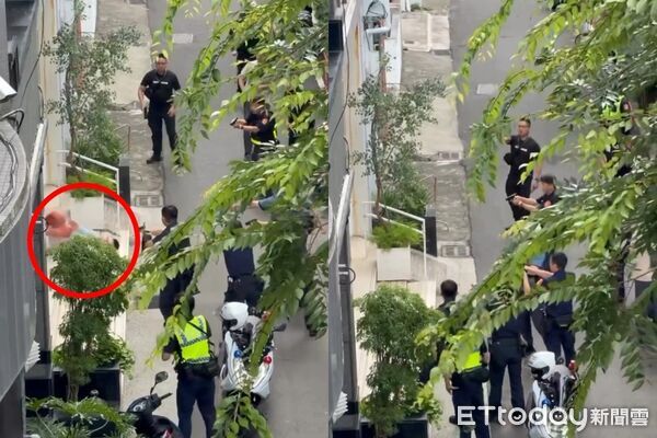 ▲新竹音樂教室命案，凶嫌與警對峙畫面。（圖／網友asd1123098授權提供）