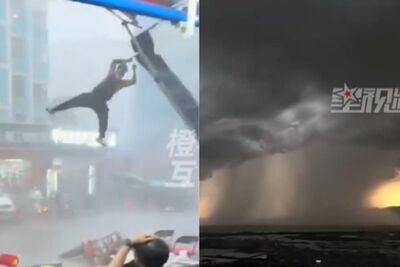 昆明大暴雨傾瀉處如「登天電梯」! 雨水橫向掃射居民還被吹飛