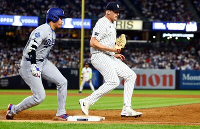 大谷翔平左膝不適照樣狂奔！雙重賽敲3安　道奇挨超前轟無緣橫掃洋基