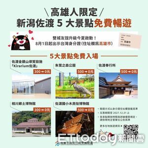高雄人限定！8/1起遊佐渡島5景點免門票