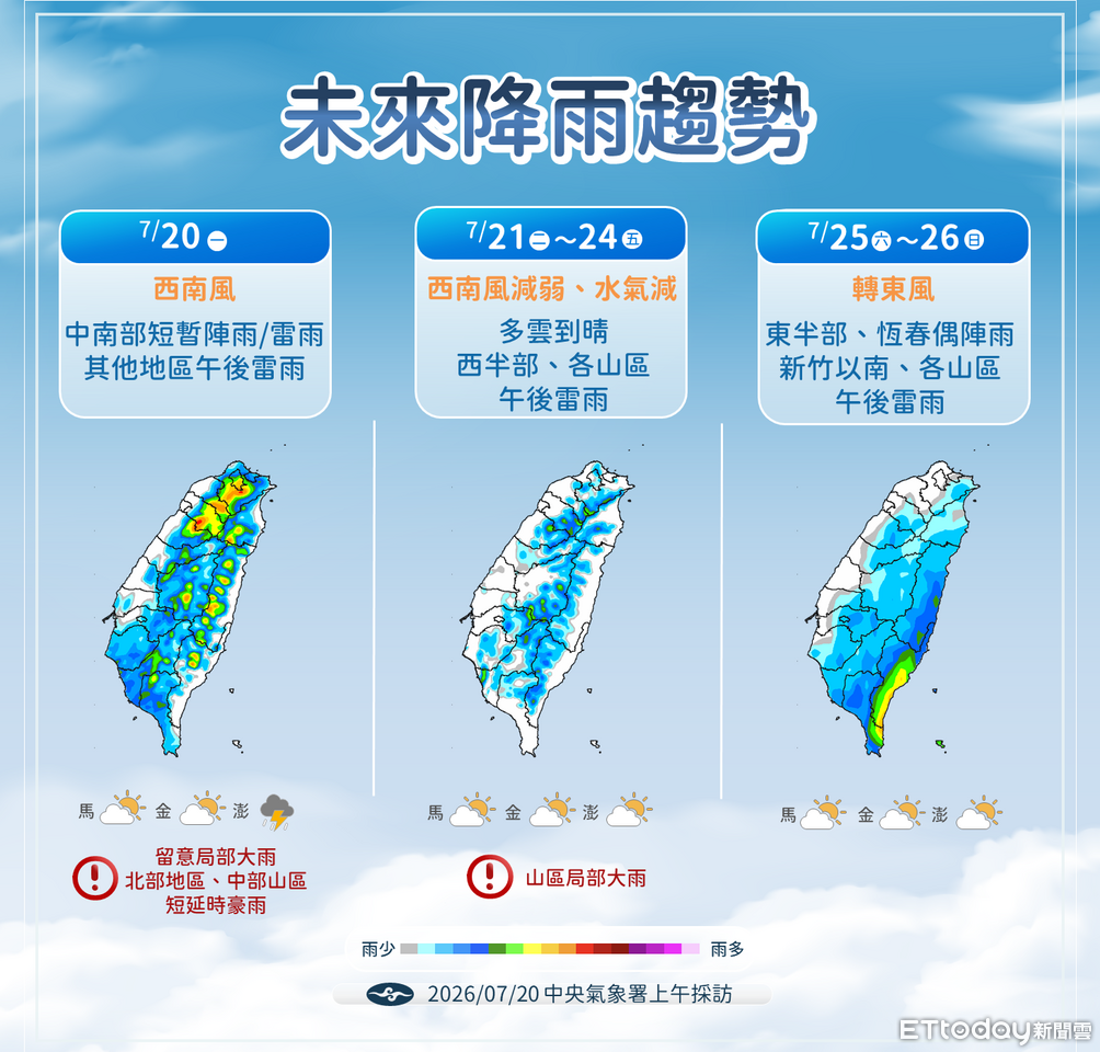 午後北部防短延時豪雨 熱帶低壓恐一周內生成 | ETtoday生活新聞 | ETtoday新聞雲