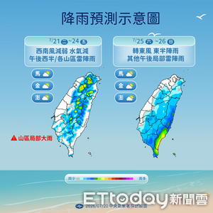 熱帶低壓估周五前後生成　周末2地降雨機率增