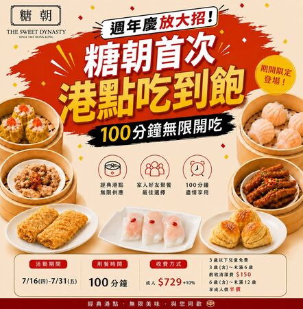 ▲糖朝高島屋店推港點吃到飽。（圖／取自糖朝The Sweet Dynasty臉書）
