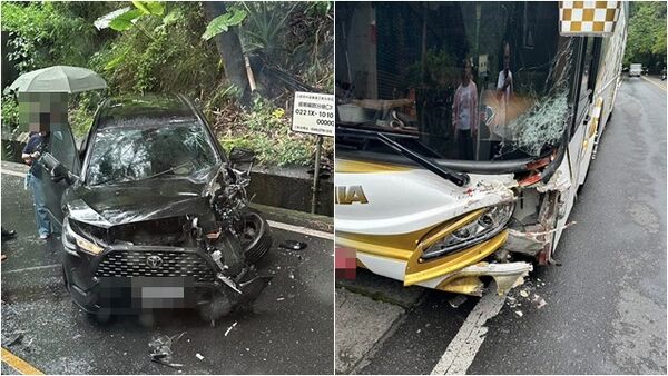 ▲▼    南投山路超車撞遊覽車「酒測0.58」　遊客怒轟：毒酒駕應鞭刑         。（圖／翻攝爆料公社）