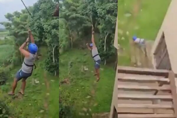 玩高空滑索「墜落4層樓」恐怖畫面曝!安全鎖突爆開 印度男命危 | ETtoday國際新聞 | ETtoday新聞雲