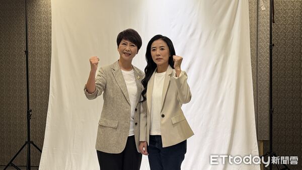 ▲民進黨台南市長候選人陳亭妃與黨內提名的市議員候選人拍攝競選宣傳照。（記者林東良翻攝，下同）