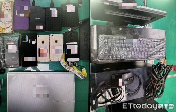 ▲警方查扣多樣電子設備等證物 。（圖／記者翁伊森翻攝）