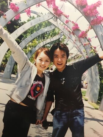 ▲「西瓜哥哥」李岳、「香蕉哥哥」林掄元、「水蜜桃姊姊」朱安禹的聚會合體。（圖／翻攝自李岳IG）