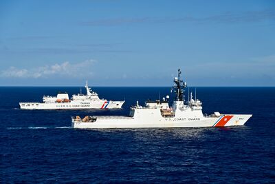 中國海警狂騷擾 AIT罕公布「台灣海巡、美國海岸防衛隊」同框照