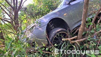 命大!九份山路開車失控墜谷「卡樹保命」 22歲男被揪毒駕
