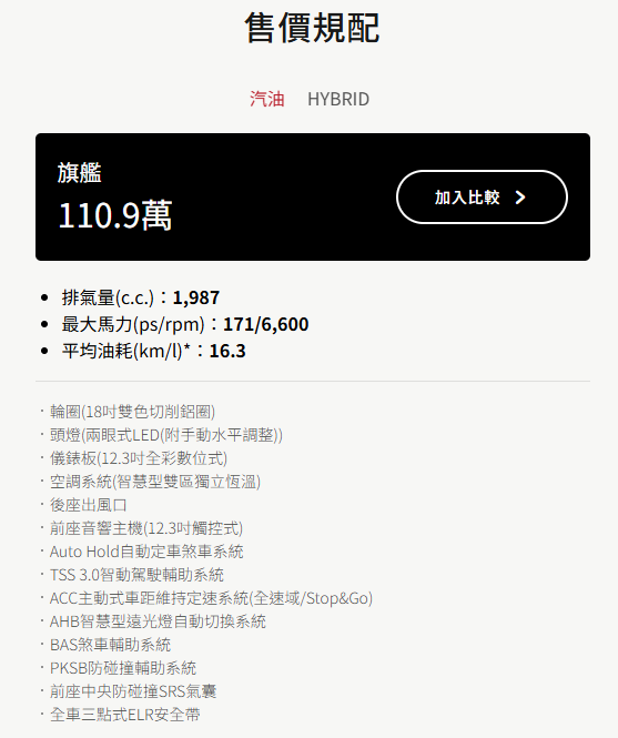 ▲官網默默下架汽油Camry入門款！百萬有找走入歷史。（圖／翻攝自TOYOTA）