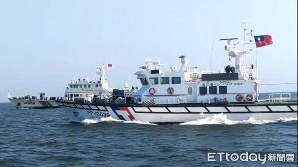 ▲▼4艘中國海警船侵擾金門限制水域遭海巡一對一併航驅離。（圖／海巡署金馬澎分署提供）