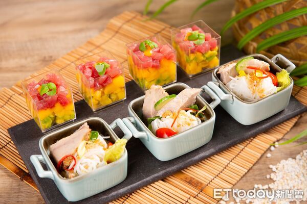 ▲台北萬豪Garden Kitchen推出「鮪大航道・豪享海味」精緻開胃菜。（圖／台北萬豪提供）