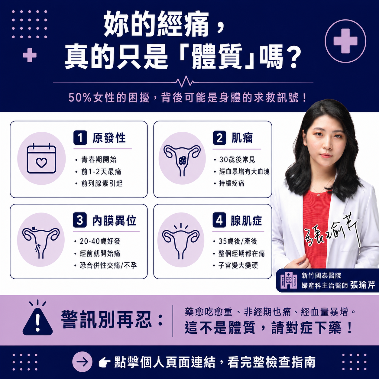 ▲▼4種經痛解析。（AI協作圖／記者李佳蓉製作，經編輯審核）