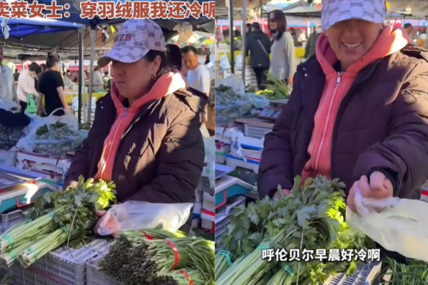 ▲▼呼倫貝爾居民已開始穿羽絨外套。（圖／翻攝自微博）