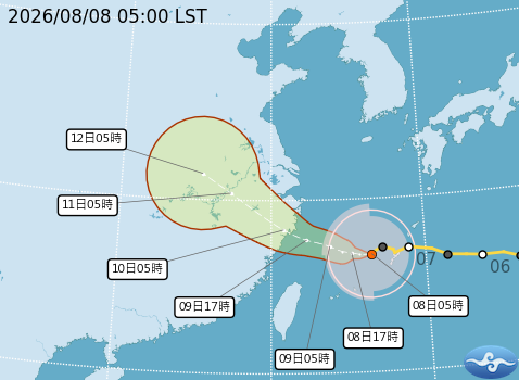 ▲▼白海豚「南北擺盪」中颱之姿登陸。（圖／氣象署）