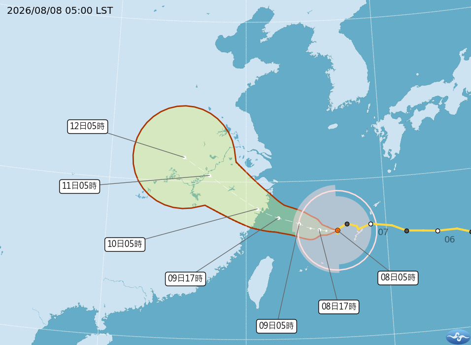 ▲▼白海豚颱風。（圖／氣象署提供）