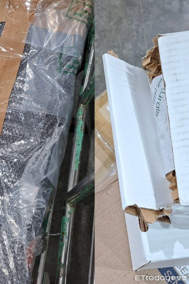 ▲▼員工爆料中華郵政A7仍有缺失，機器會夾壞包裹，氣泡紙包裝郵件可能卡住機器。（圖／員工提供）