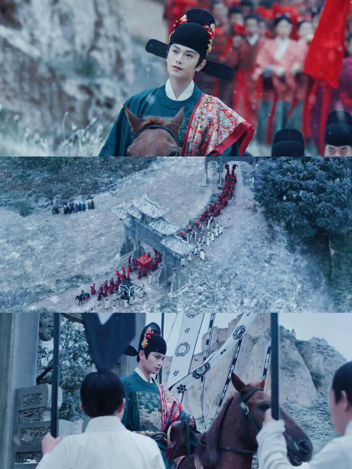 ▲女主角結婚同天直接出殯！陸劇《花開錦繡》第1集爆離奇場面。（圖／翻攝自微博）