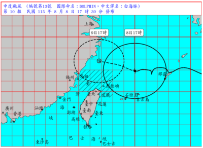 白海豚最強風雨要來了　氣象署估周一才解除海警