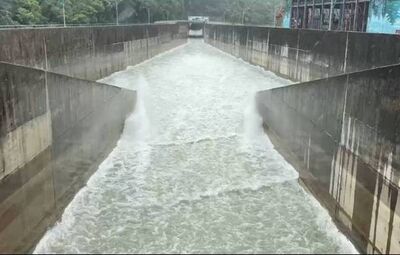白海豚帶來雨量　石門水庫啟動阿姆坪防淤隧道沖淤