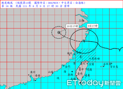 快訊／白海豚減弱為輕颱　暴風圈持續縮小