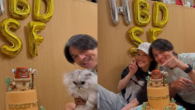 舒淇慶生馮德倫同框放閃！　「甜蜜貼臉」燦笑表情全被拍