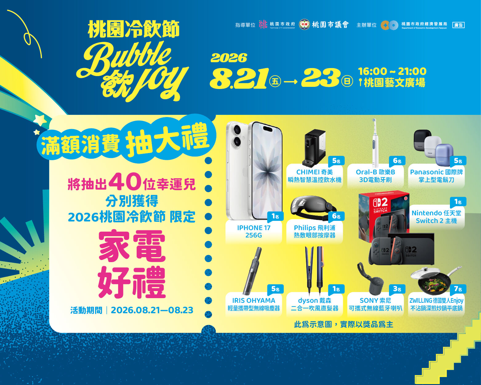 ▲▼桃園,桃園購物節,桃園冷飲節,抽獎,現金,消費。（圖／桃園市政府提供）