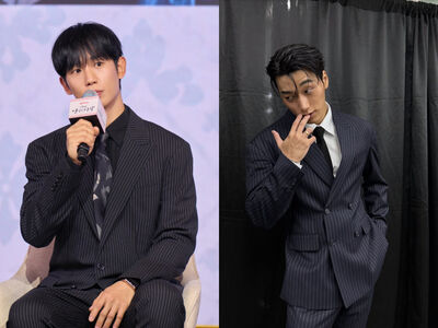 丁海寅、崔傘微撞衫也太帥!同穿Dolce&Gabbana條紋西裝男友感炸裂