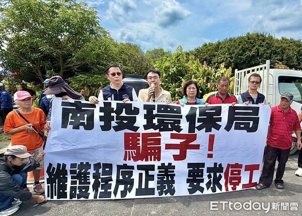 ▲南投焚化爐爭議再起，温世政擋機具要求停工。（圖／温世政競選團隊提供）