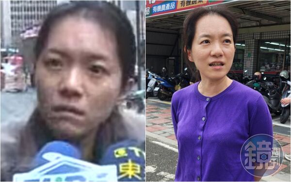 陳幸妤當年不堪媒體緊緊跟拍，在紐約大街上飆罵，如今因離婚的消息再次被媒體堵訪，顯得神色相當輕鬆。（左圖翻攝自華視新聞YouTube）