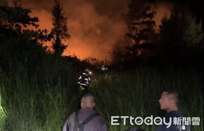 台東森林公園熱氣球晚會突竄大火！　夜空一片火紅