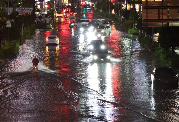▲▼2026年8月13日日本千葉縣遭逢破紀錄豪雨。(圖/達志影像/美聯社)