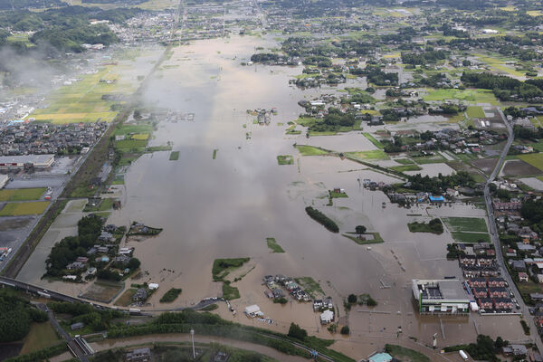 ▲▼2026年8月13日日本千葉縣遭逢破紀錄豪雨。（圖／達志影像／美聯社）