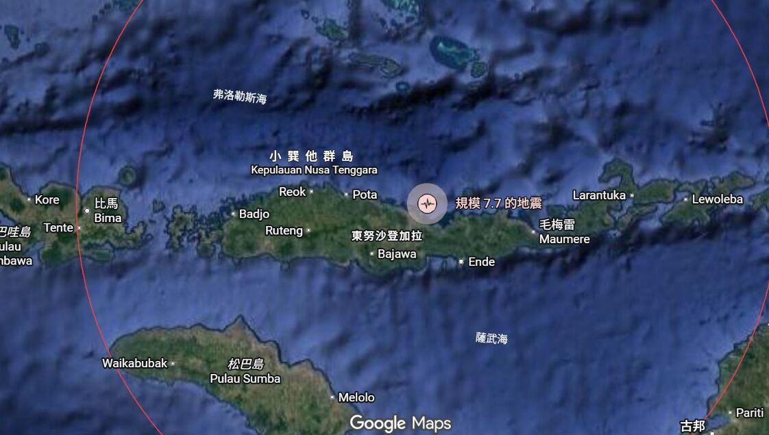 ▲▼印尼發生規模7.7強震，為今年第二大地震。（圖／郭鎧紋提供）