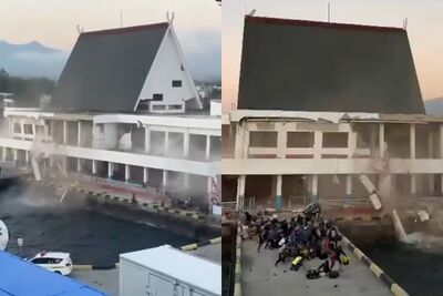 印尼港口候船室「坍塌瞬間」曝光! 數百旅客狂逃