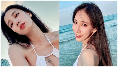 瑤瑤比基尼破尺度「胸前大面積挖洞」！蹦出超兇上圍  轉身S曲線辣翻