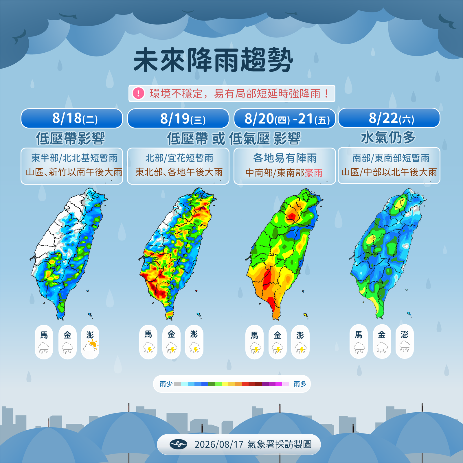 ▲▼未來一周天氣。（圖／氣象署提供）