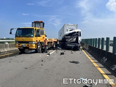 快訊/台61線清水路段「聯結車碰撞緩撞車」! 事故佔用全車道
