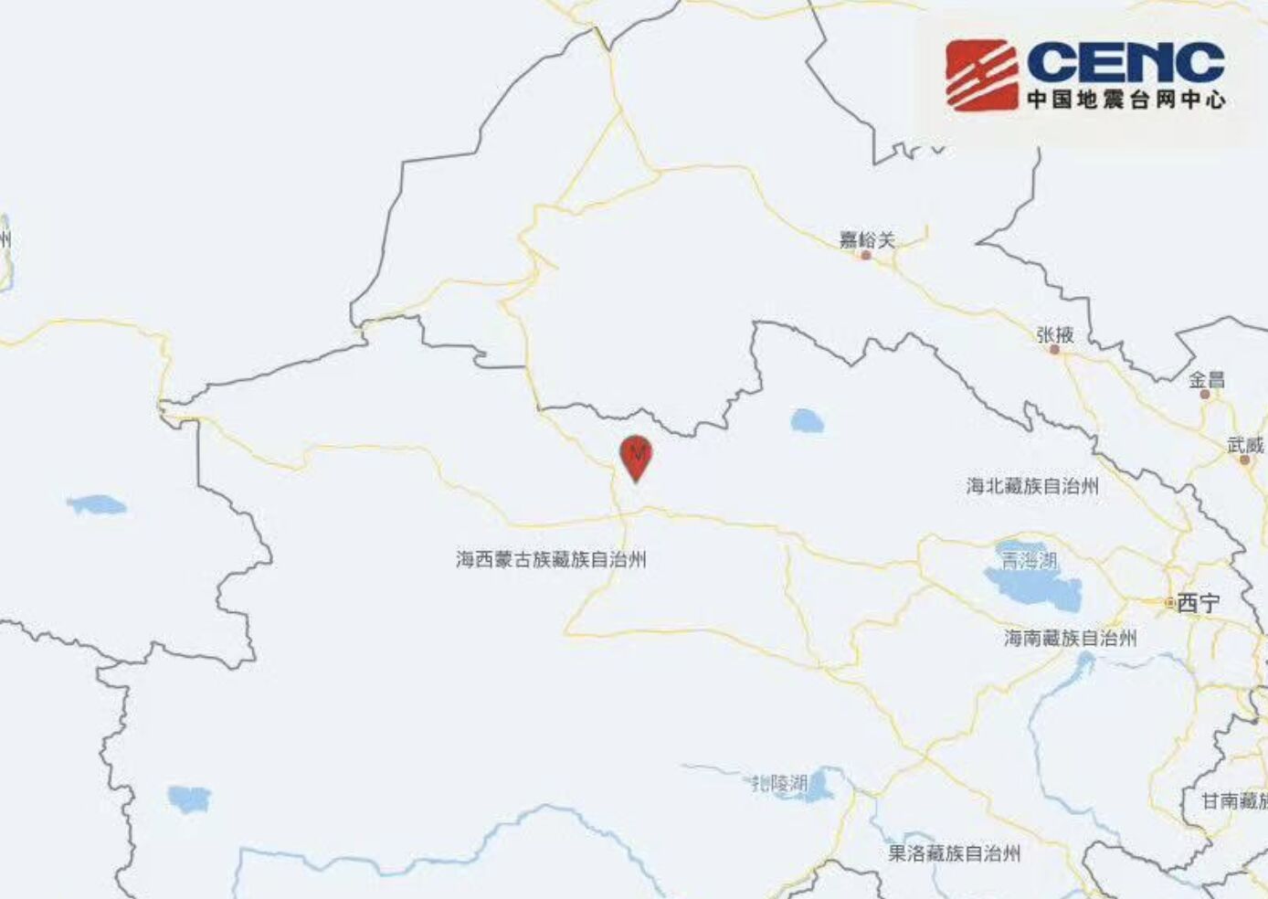 ▲青海地震。（圖／翻攝中國地震台網中心）